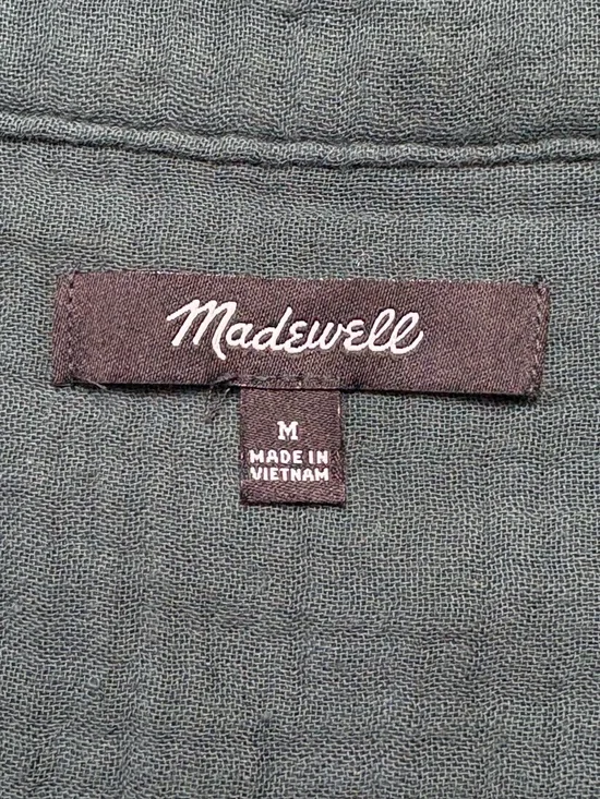 Madewell Lightspun Evert Cotton Gauze Top in Midnight Green • Size Medium - Picture 6 of 7